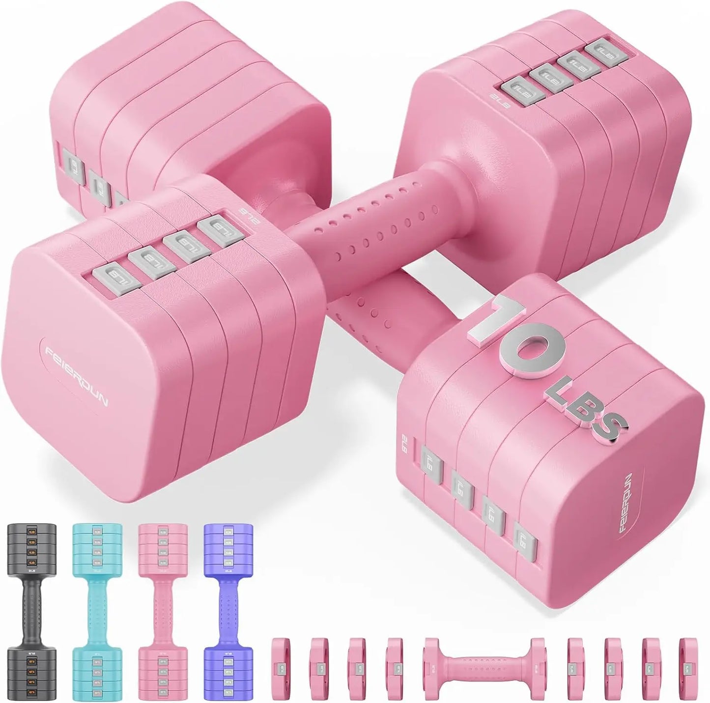 FED Fitness Feierdun 5-In-1 Adjustable Dumbbells Set