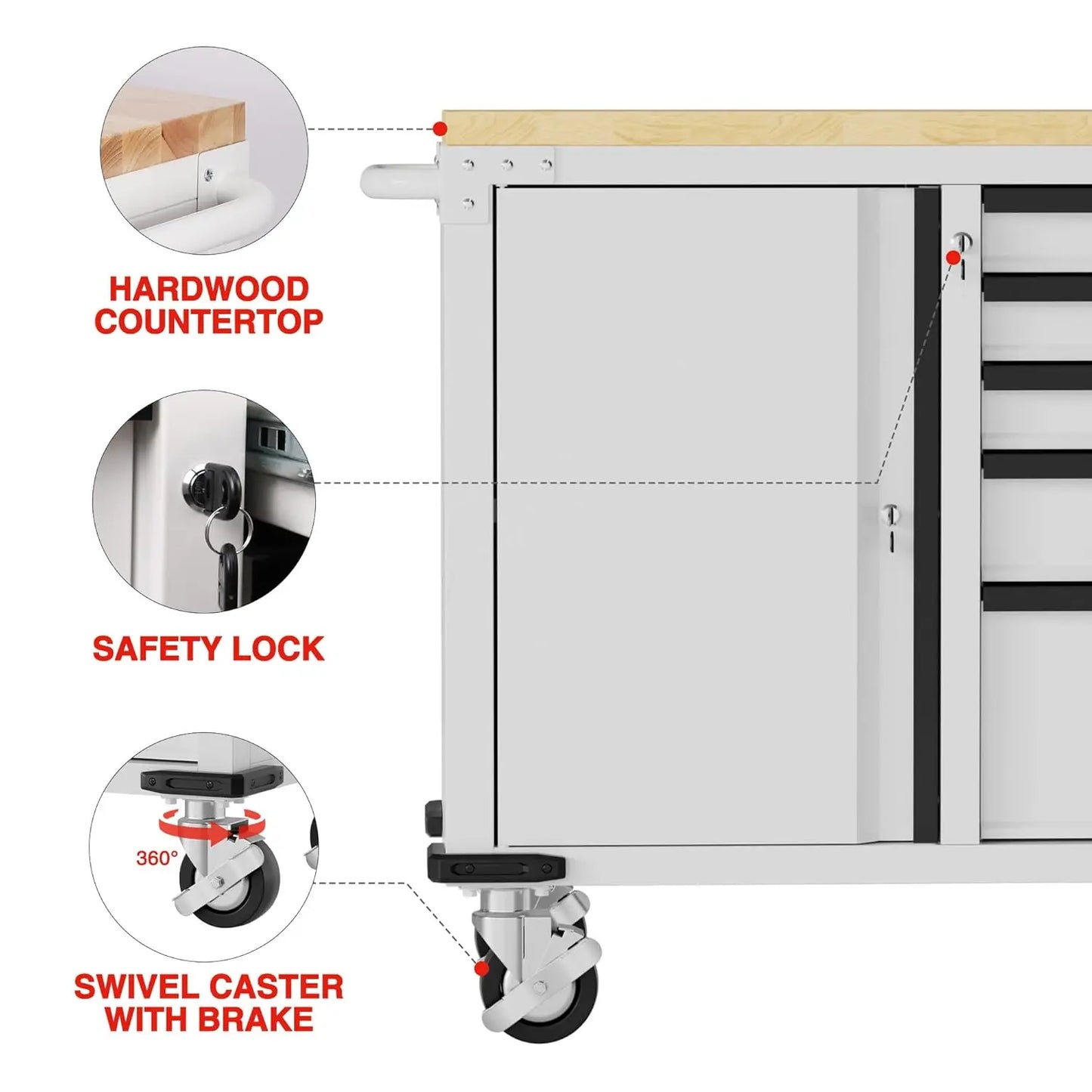 Heavy Duty Rolling Tool Chest With Locking System