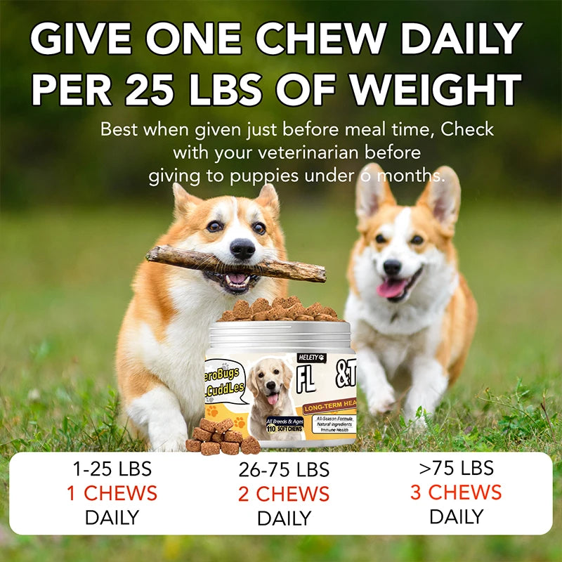 All Natural Dog Flea and Tick Chews for Skin Relief