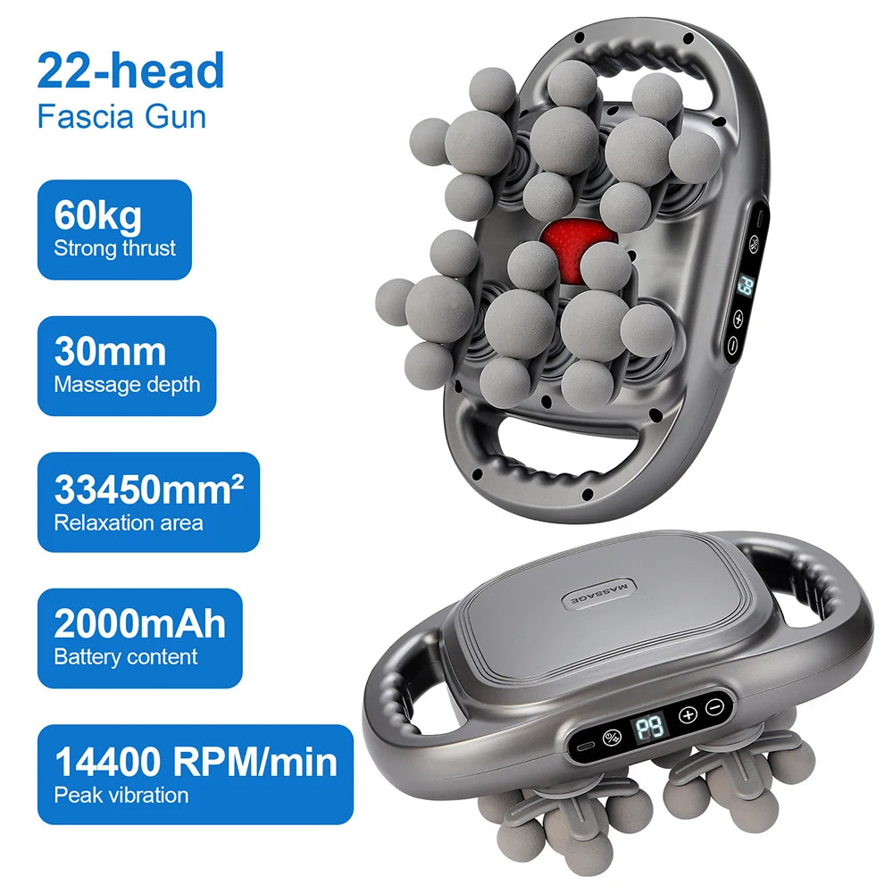 Foreverlily 16-Head Fascia Massage Gun High Frequency Vibration