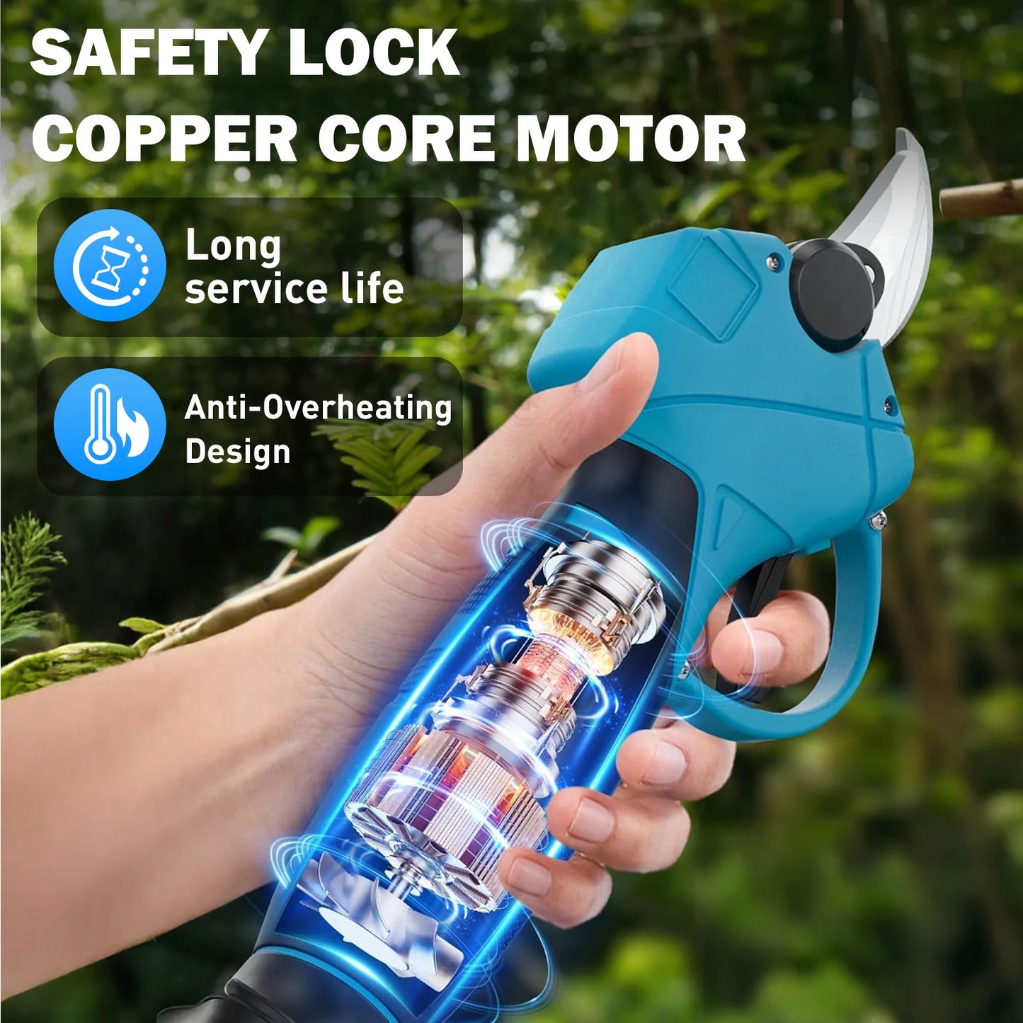 Brushless Electric Pruning Shears With 21V 2Ah Battery
