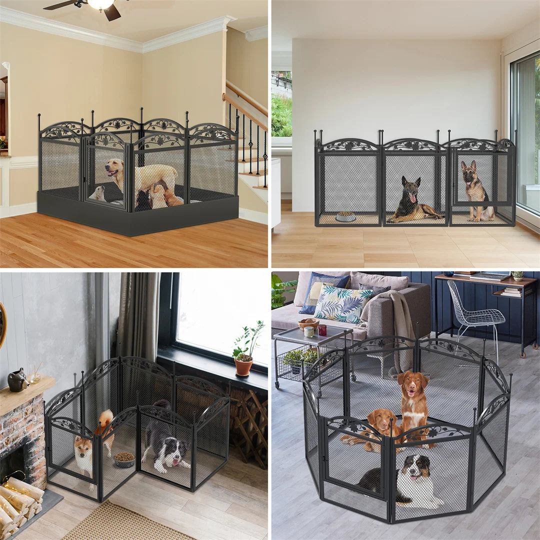 BINGOPA 8-Panel Heavy Duty Dog Playpen With Waterproof Pad