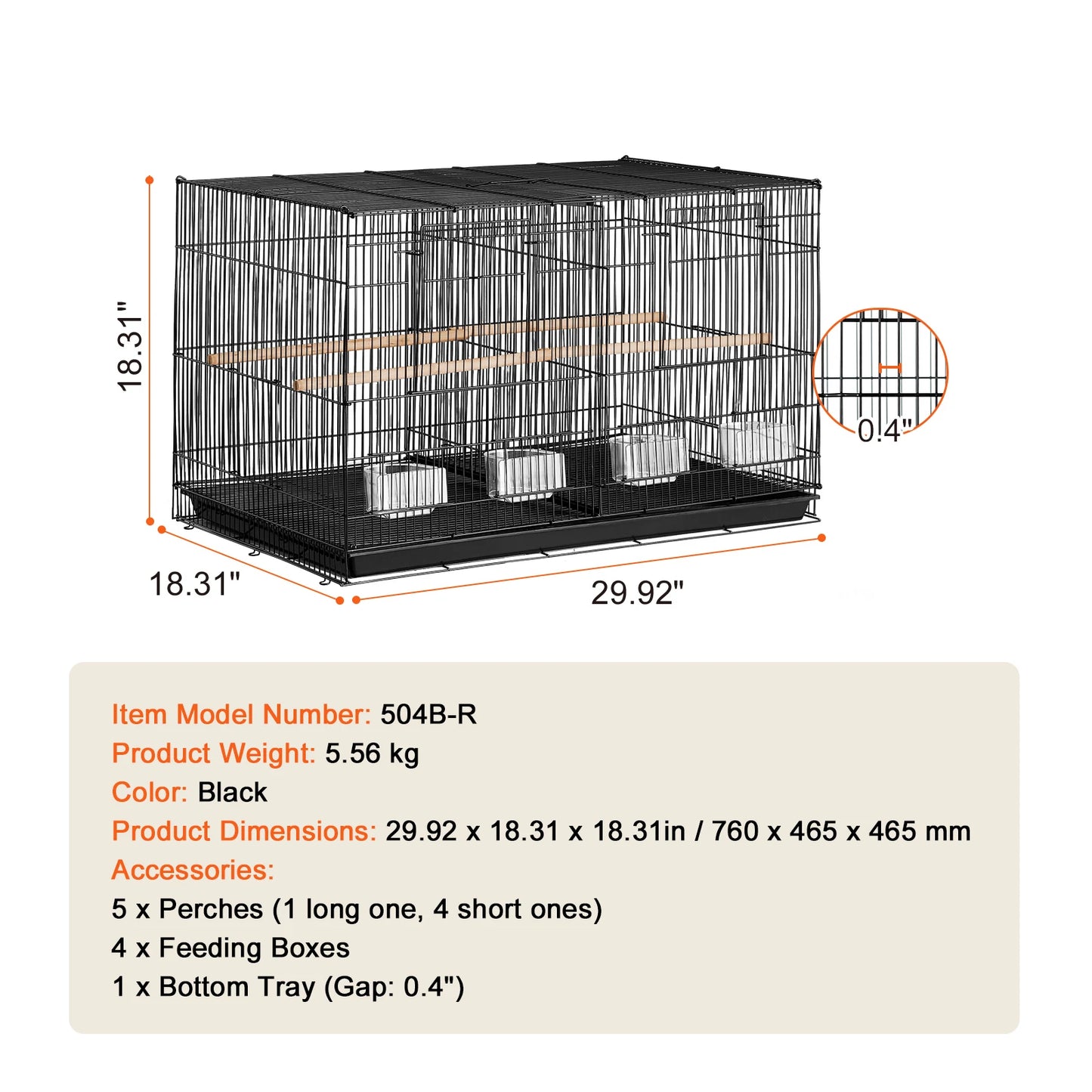 SucceBuy Stackable Divided Bird Cage For Small Birds With Handle