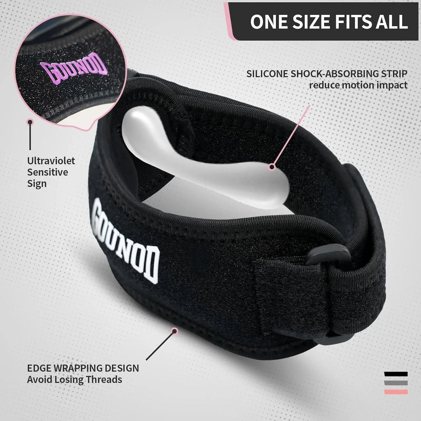 GOUNOD Patella Knee Straps Adjustable Pain Relief For Running