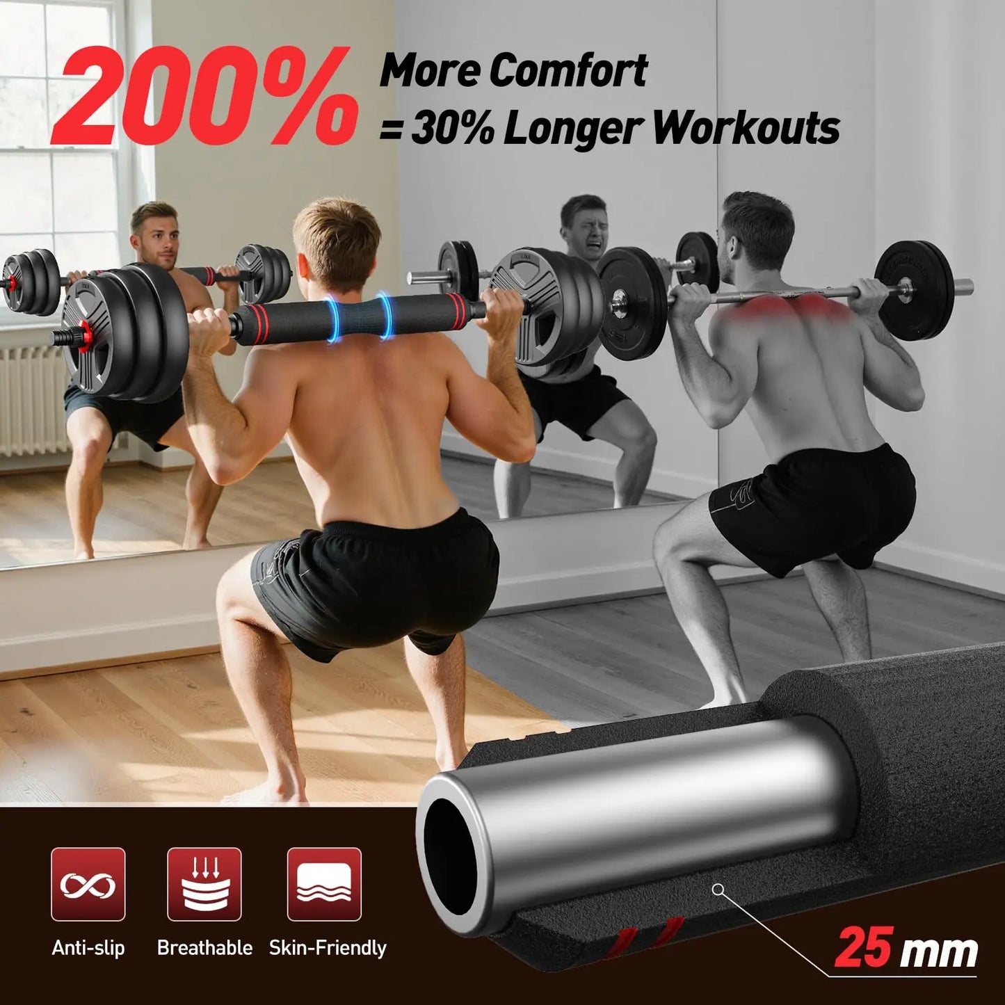 FED Fitness 5-in-1 Adjustable Dumbbell Set Barbell Kettlebell Push Up