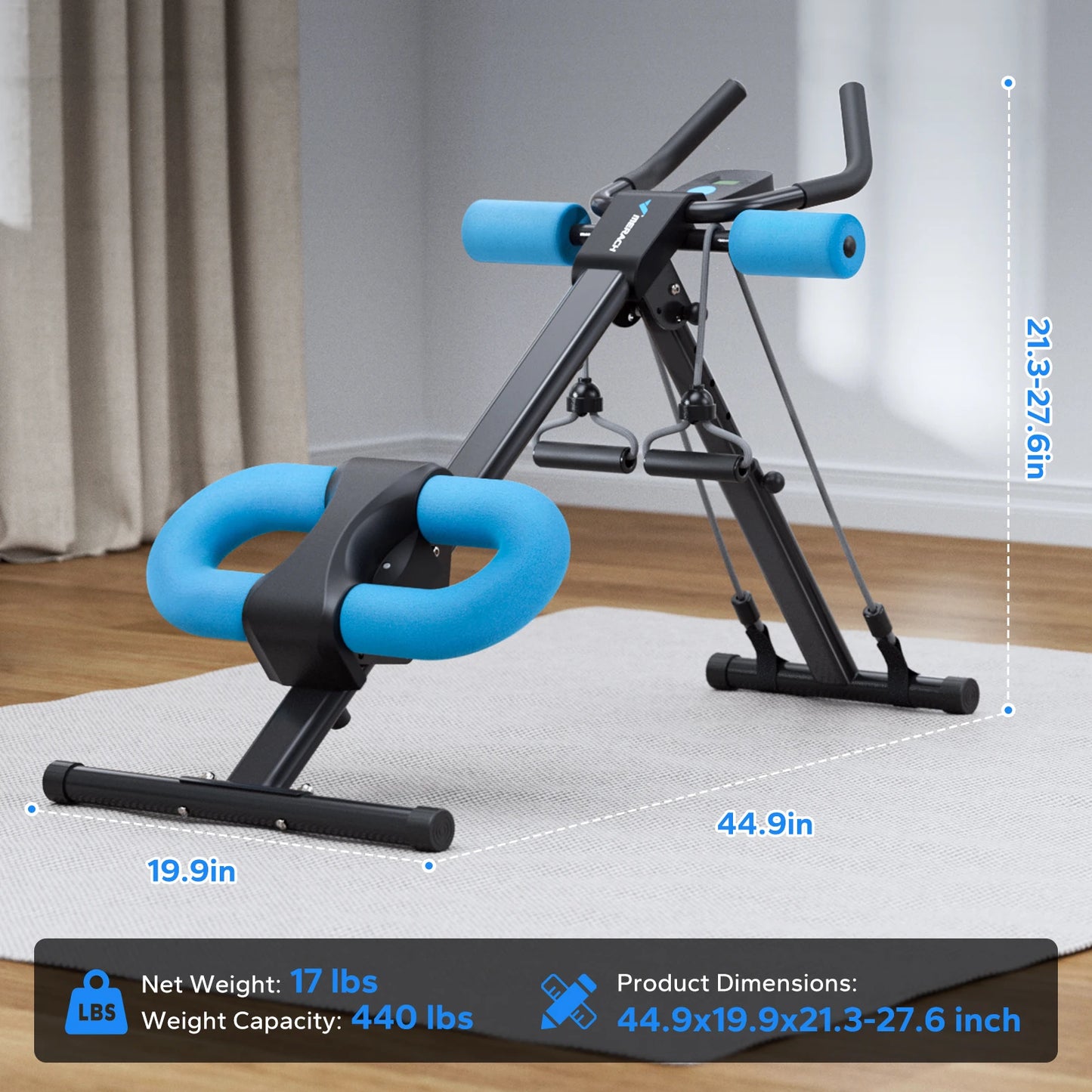 MERACH Ab Machine Adjustable Foldable Core Workout Trainer