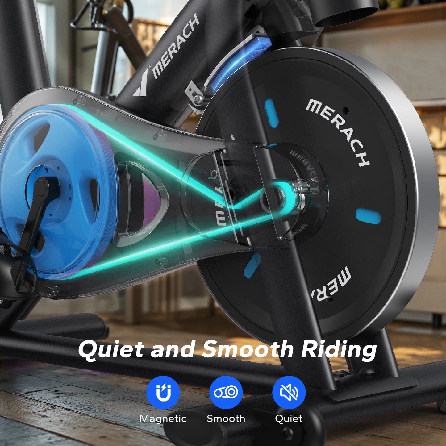 MERACH Low Noise Indoor Magnetic Brake Exercise Bike With App