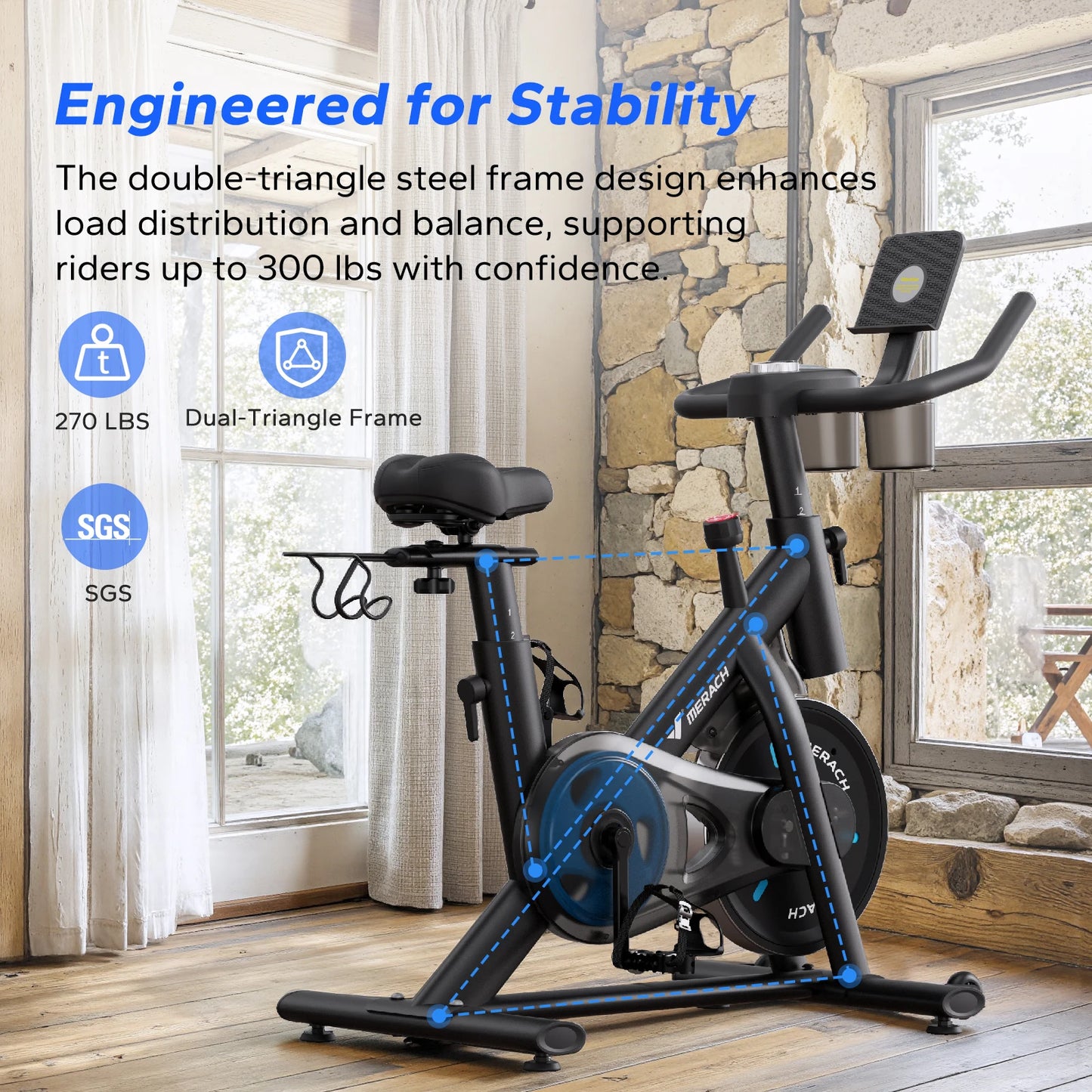 Merach Indoor Cycling Bike With Magnetic Resistance And Exclusive App