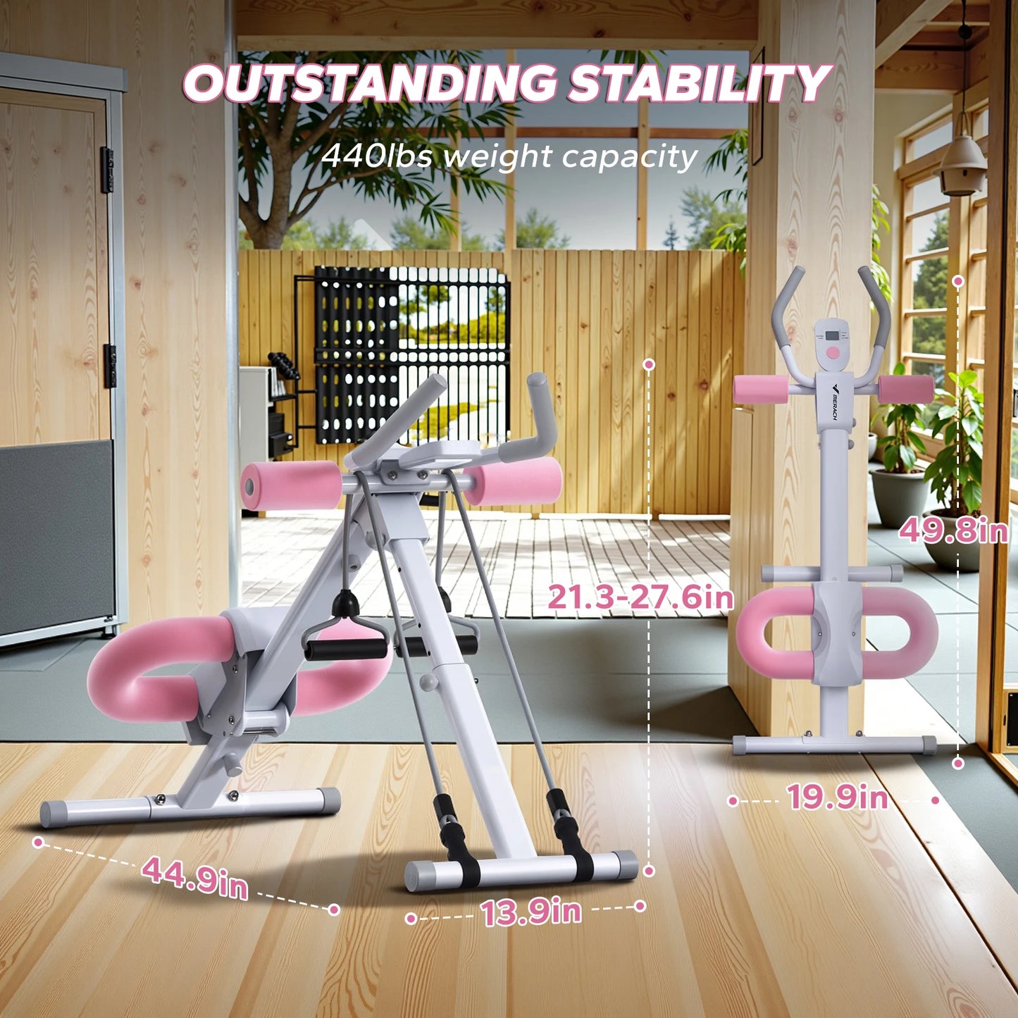 MERACH Ab Machine Adjustable Foldable Core Workout Trainer