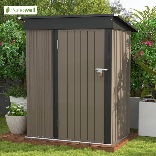 Victone Outdoor Storage Shed With Sloped Roof And Lockable Door