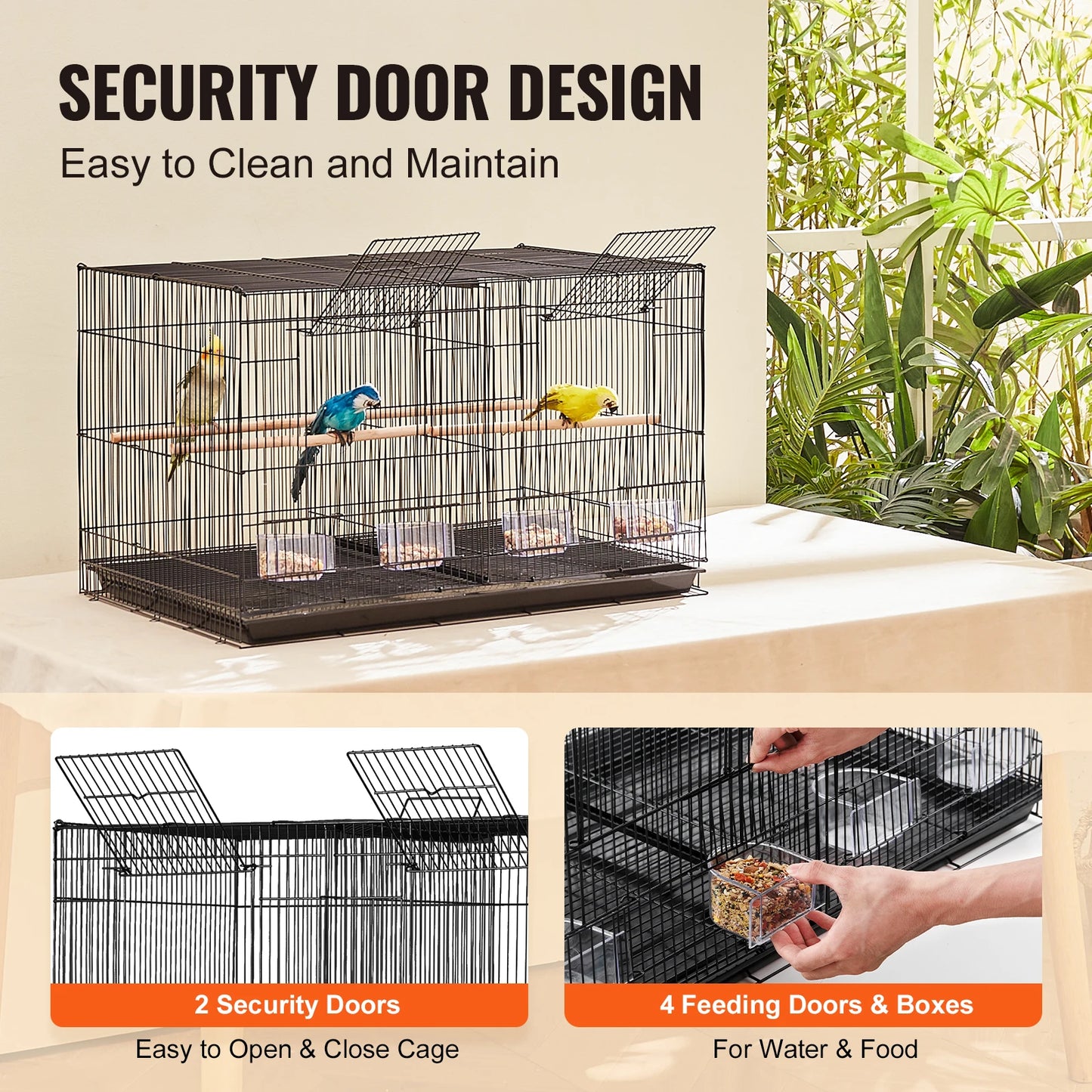 SucceBuy Stackable Divided Bird Cage For Small Birds With Handle