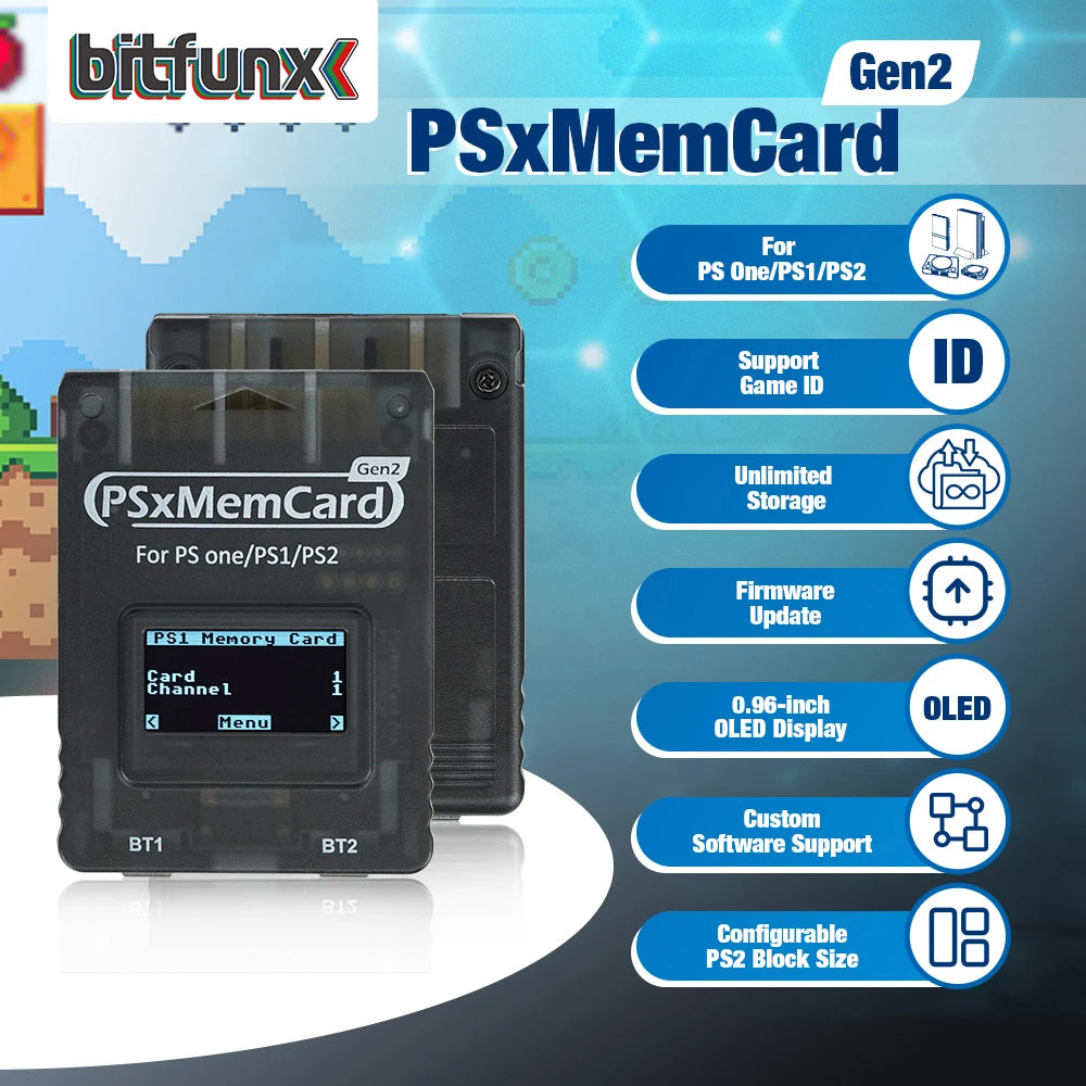 BitFunx PSxMemCard Gen2 SD2PSX for PS1 PS2 Consoles