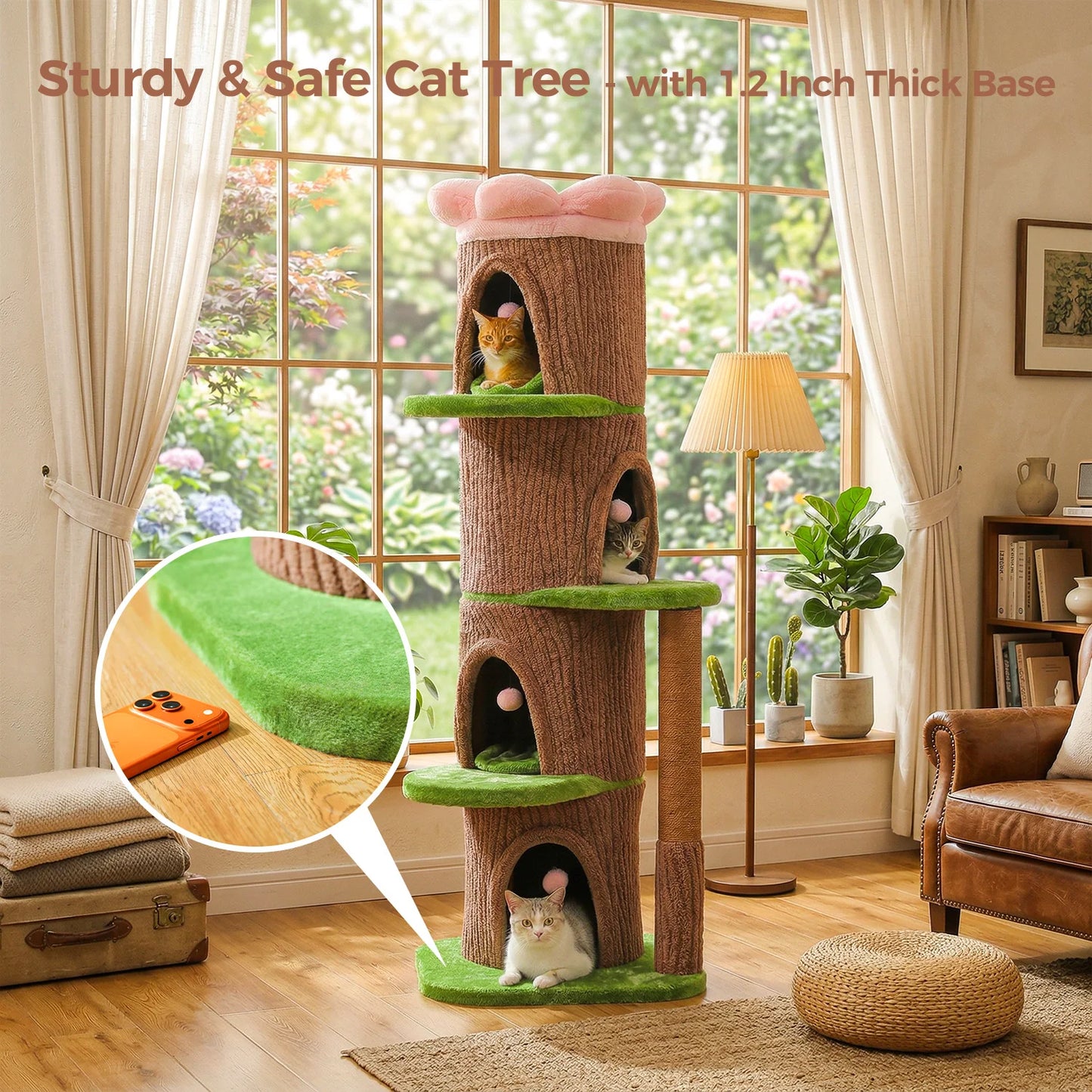 PAWZ Road Large Cat Tree With 4 Condos And Scratching Post