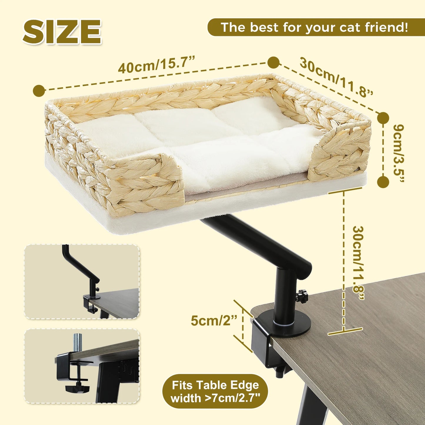 PAWZ Road Cat Desk Bed 360 Rotating Hammock for Desk