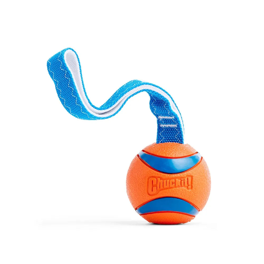 Aggressive Chewer Tug Toy With Ball And Pull Strap