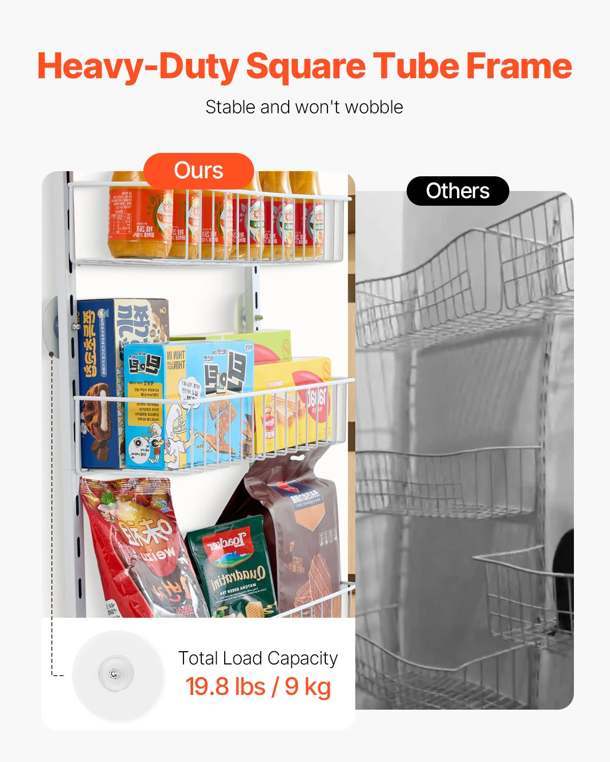 VEVOR Over Door Pantry Organizer Heavy-Duty Steel Shelving