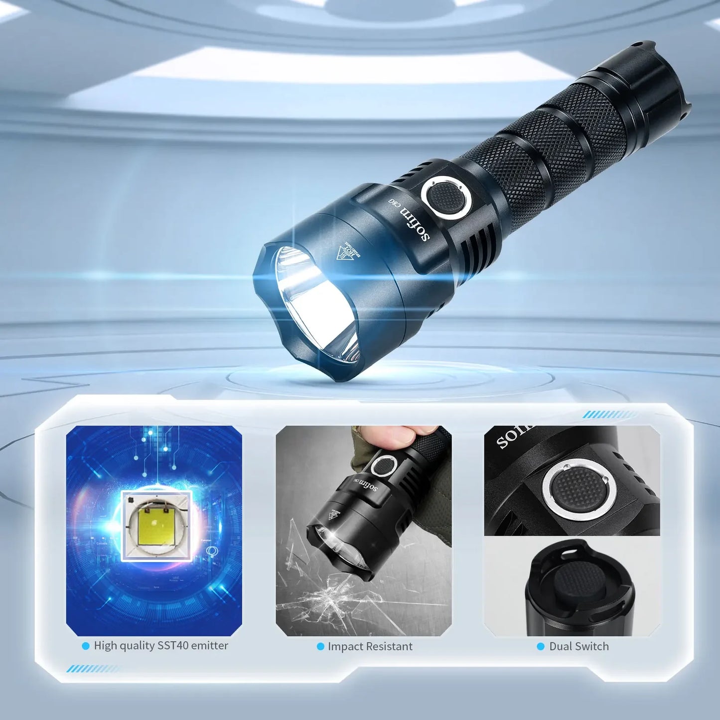 Sofirn C8G LED Flashlight 21700 Power Indicator Lantern