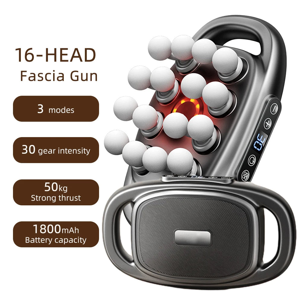 Foreverlily 16-Head Fascia Massage Gun High Frequency Vibration