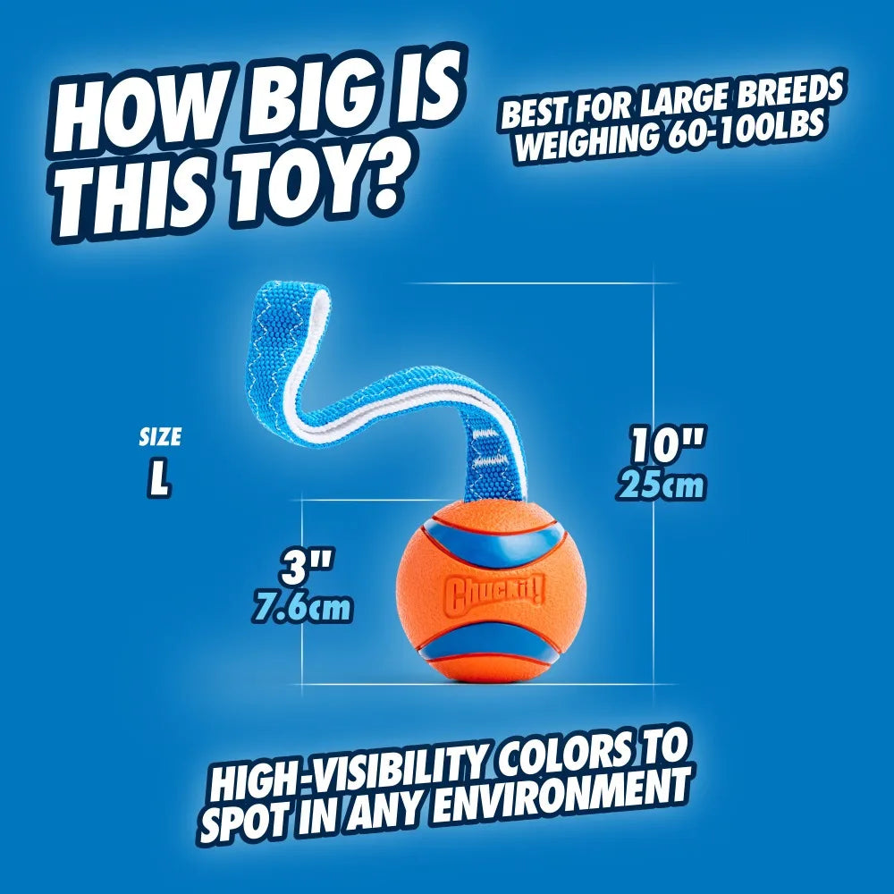 Aggressive Chewer Tug Toy With Ball And Pull Strap