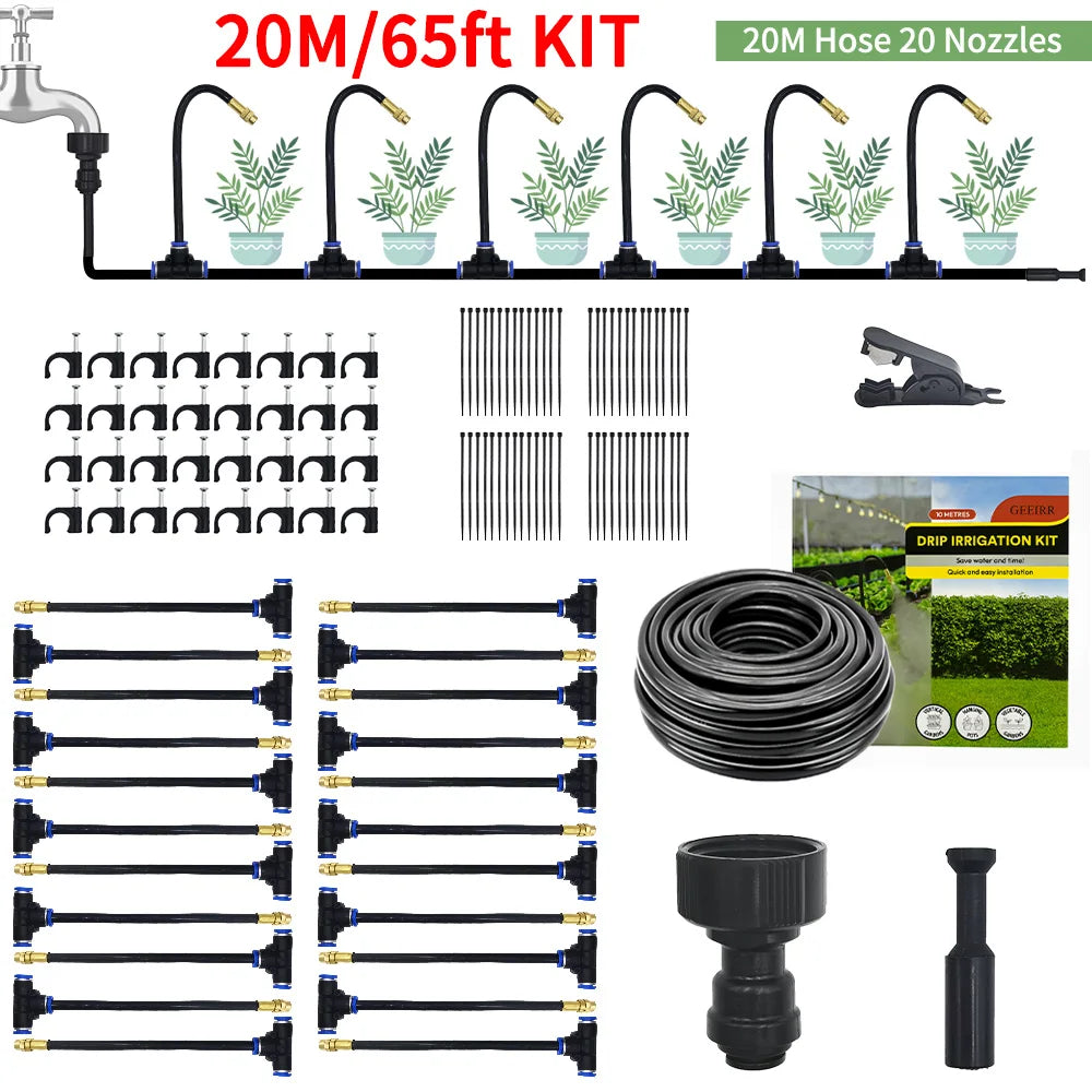 GEEIRR Irrigation Spray Nozzles Kit for Greenhouse Plants Misting