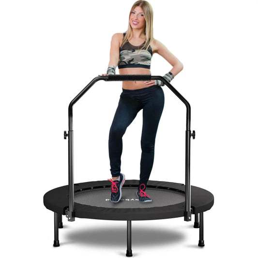 NONE Foldable Rebounder Trampoline for Adults with Adjustable U-Bar