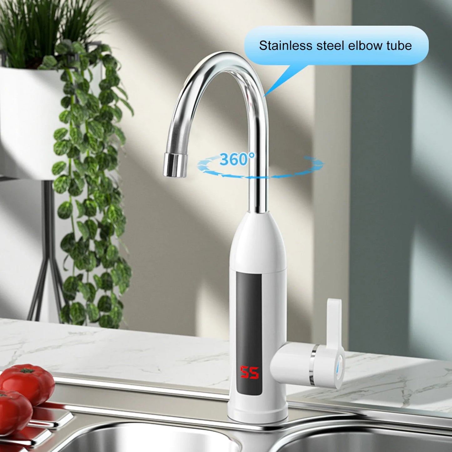 TOPINCN 3000W Instant Water Heater Faucet 360 Degree Tankless Kitchen