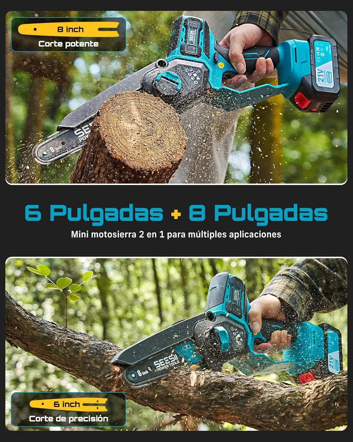 Seesii Brushless Cordless Chainsaw 1000W For Makita 18V Battery