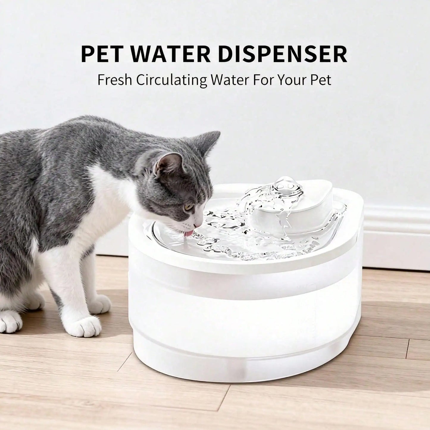 Wireless Cat Water Fountain USB Sensor Activated Dispenser