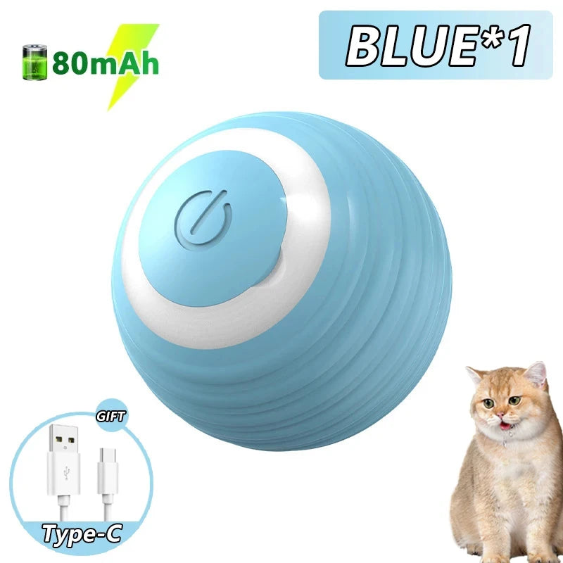 Interactive Cat Ball Toy Automatic Rolling Rechargeable Smart Pet Toy