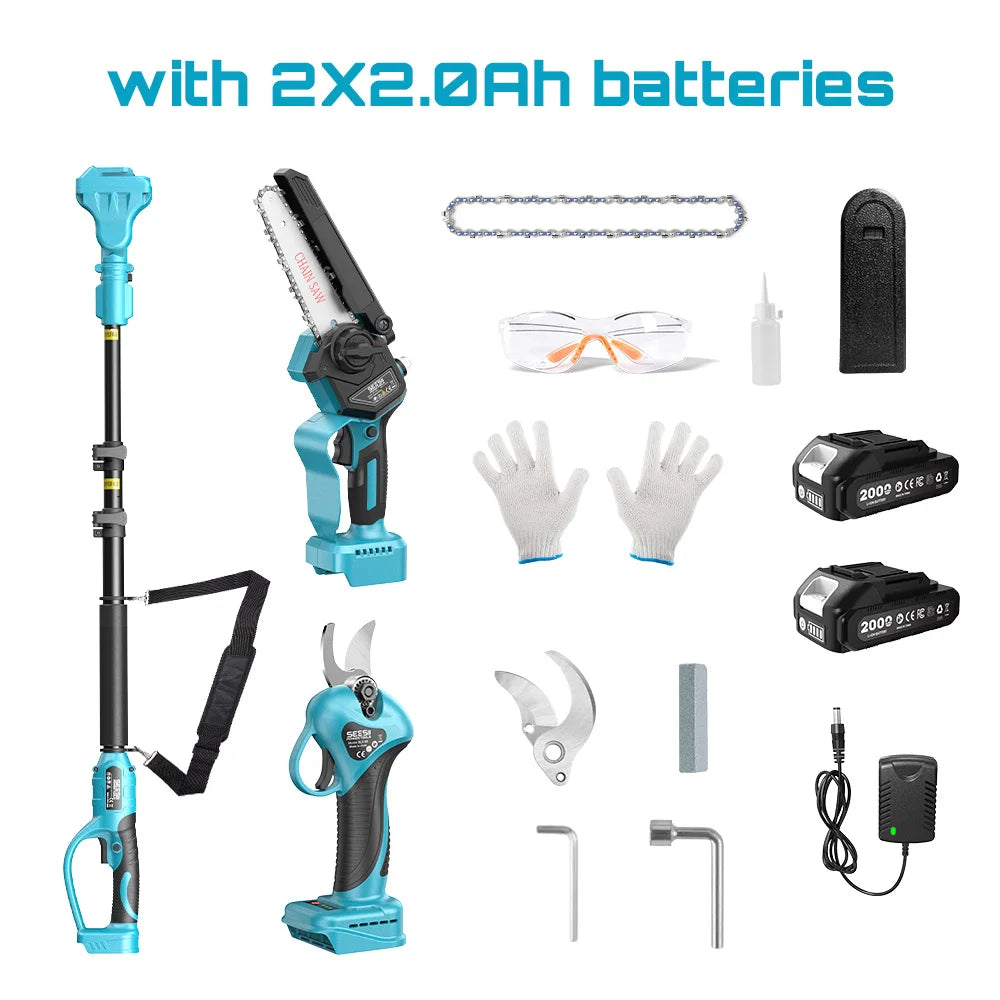 Seesii 3-In-1 Brushless Telescoping Pole Pruning Chainsaw