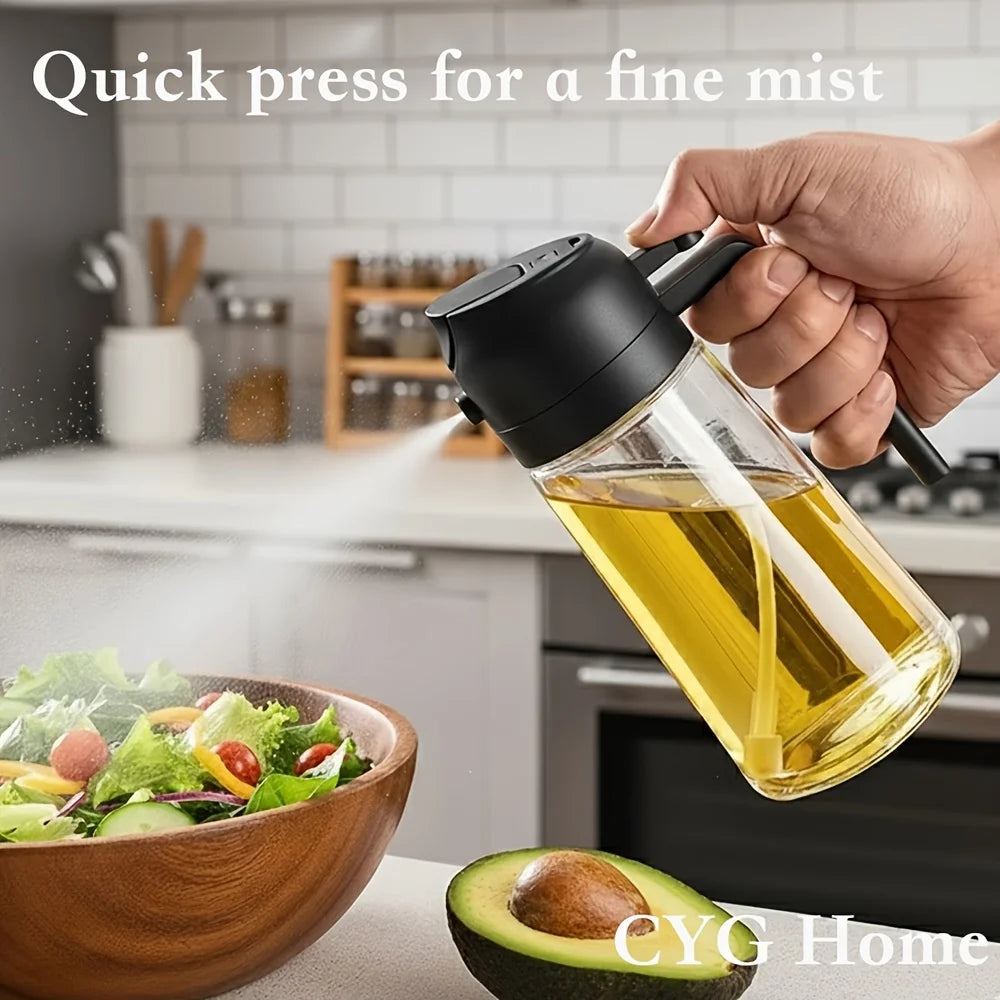 Novelty Moon Glass Oil Spray Bottles Drip Proof Dual Use Pour And Spray