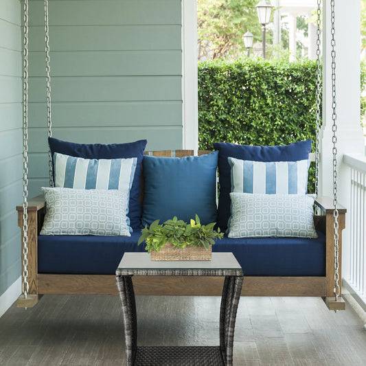 Outdoor Patio Wicker Side Table With Glass Top Storage Shelf