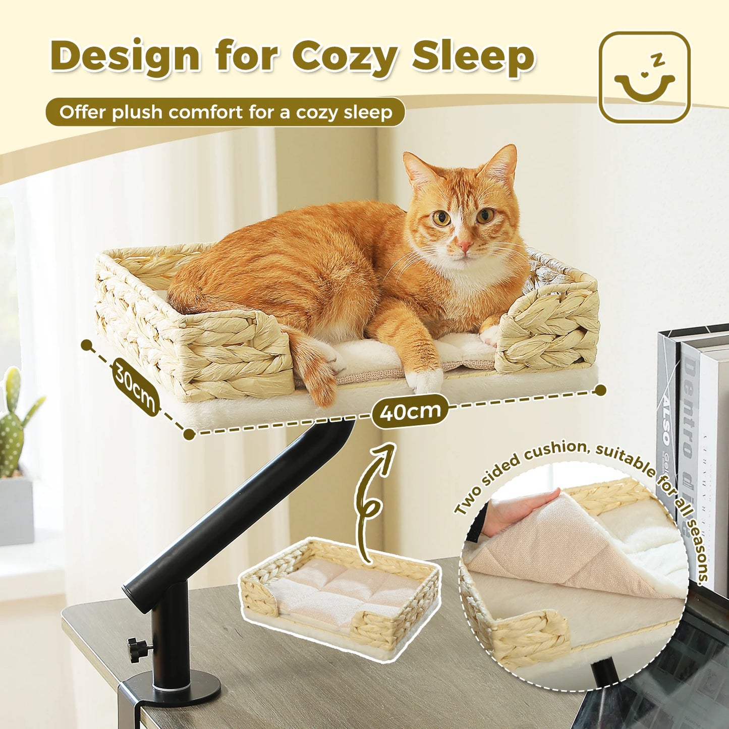 PAWZ Road Cat Desk Bed 360 Rotating Hammock for Desk