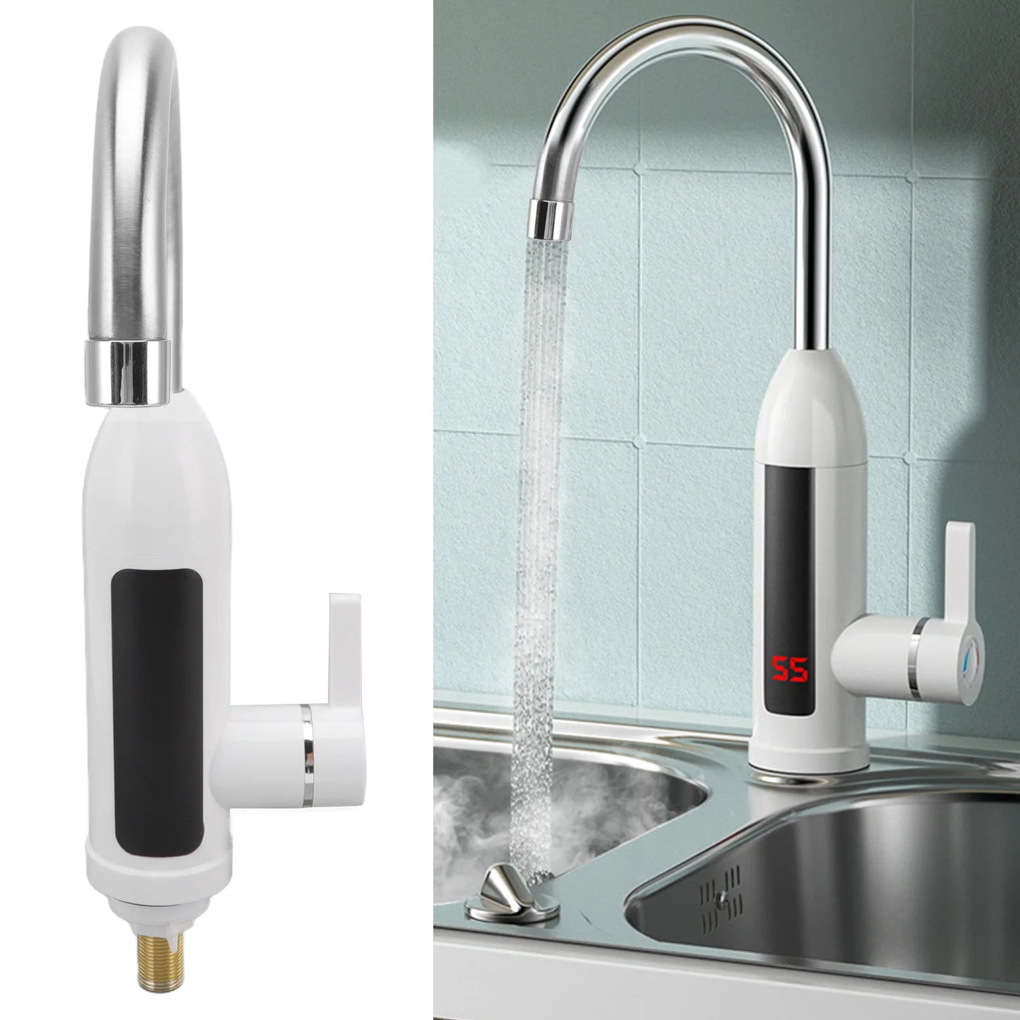 TOPINCN 3000W Instant Water Heater Faucet 360 Degree Tankless Kitchen