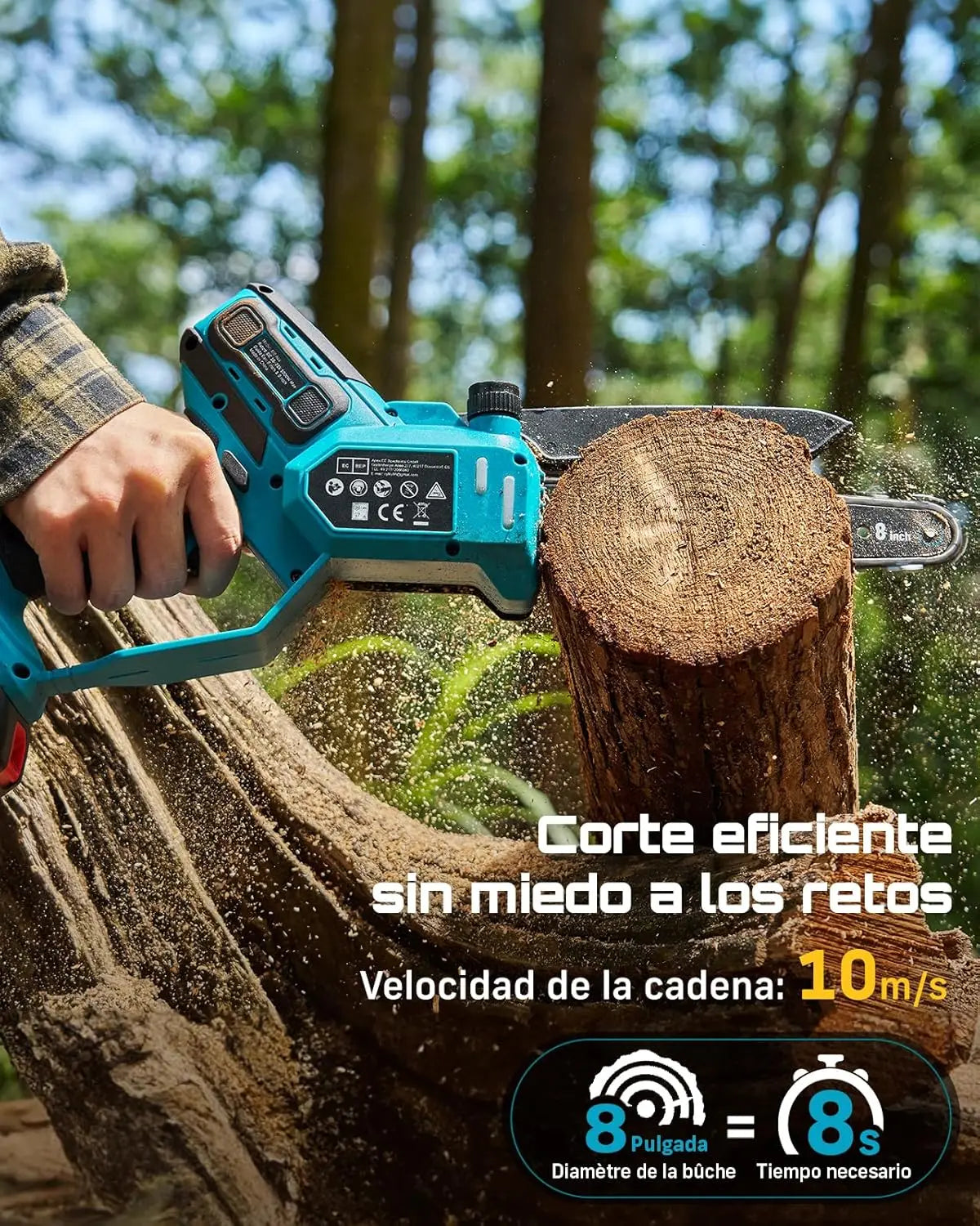 Seesii 1000W Brushless Cordless Chainsaw 18V Battery Compatible