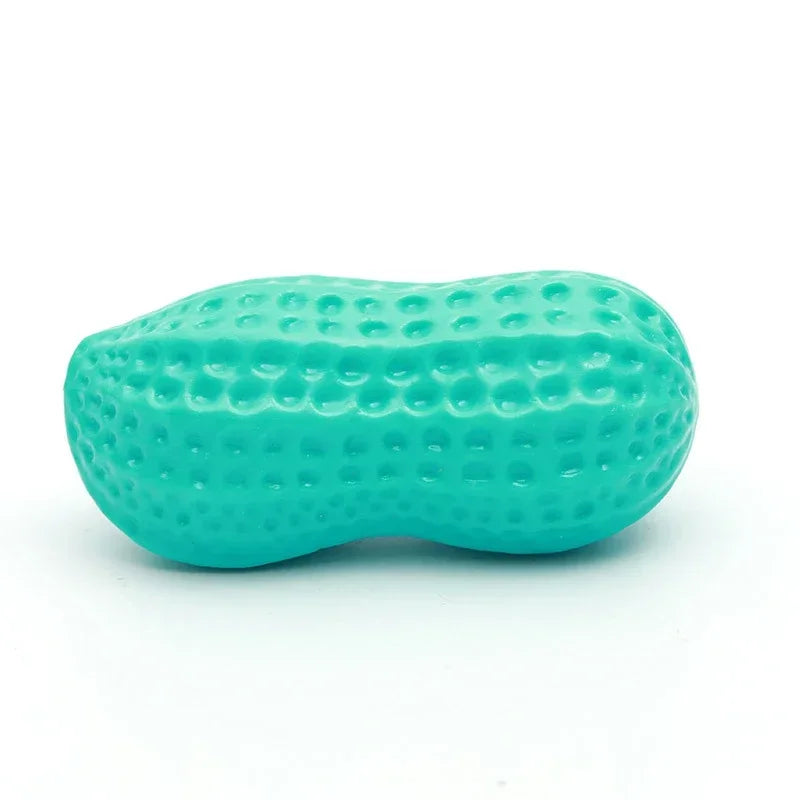 Peanut Shaped Dog Chew Toy With Squeaker Rubber TPR Interactive