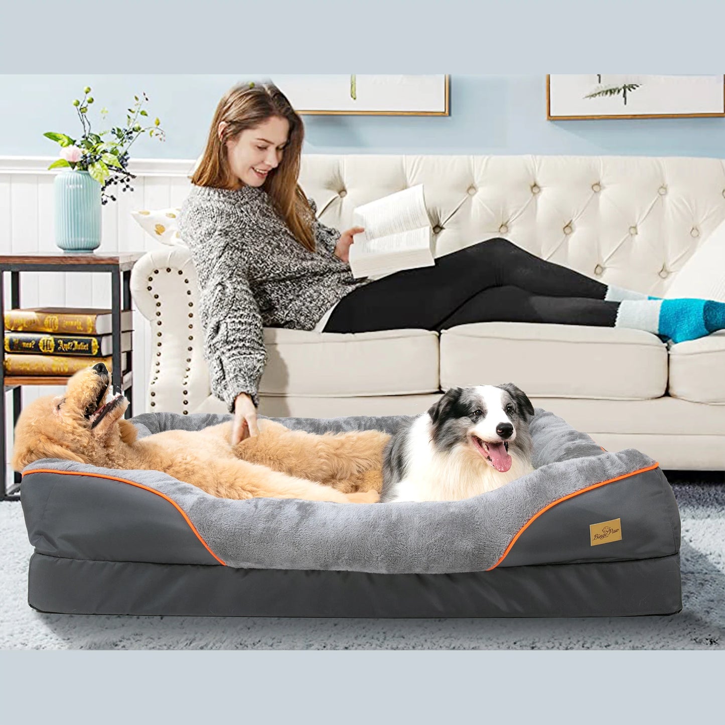 Bingopaw Dog Bed Hypoallergenic Waterproof With Removable Washable Cover