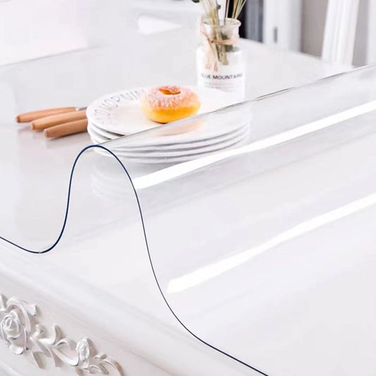NONECN Transparent PVC Table Cover Desk Protector For Dining Tables