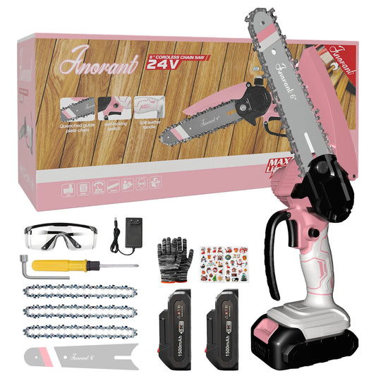 Mini Cordless Chainsaw With Dual Batteries For Portable Tree Cutting