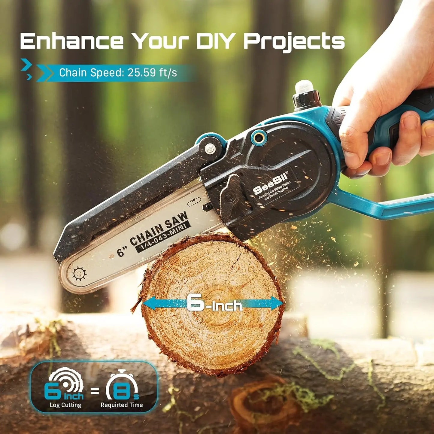 Seesii Brushless Cordless Electric Saw and Pruning Shears Kit