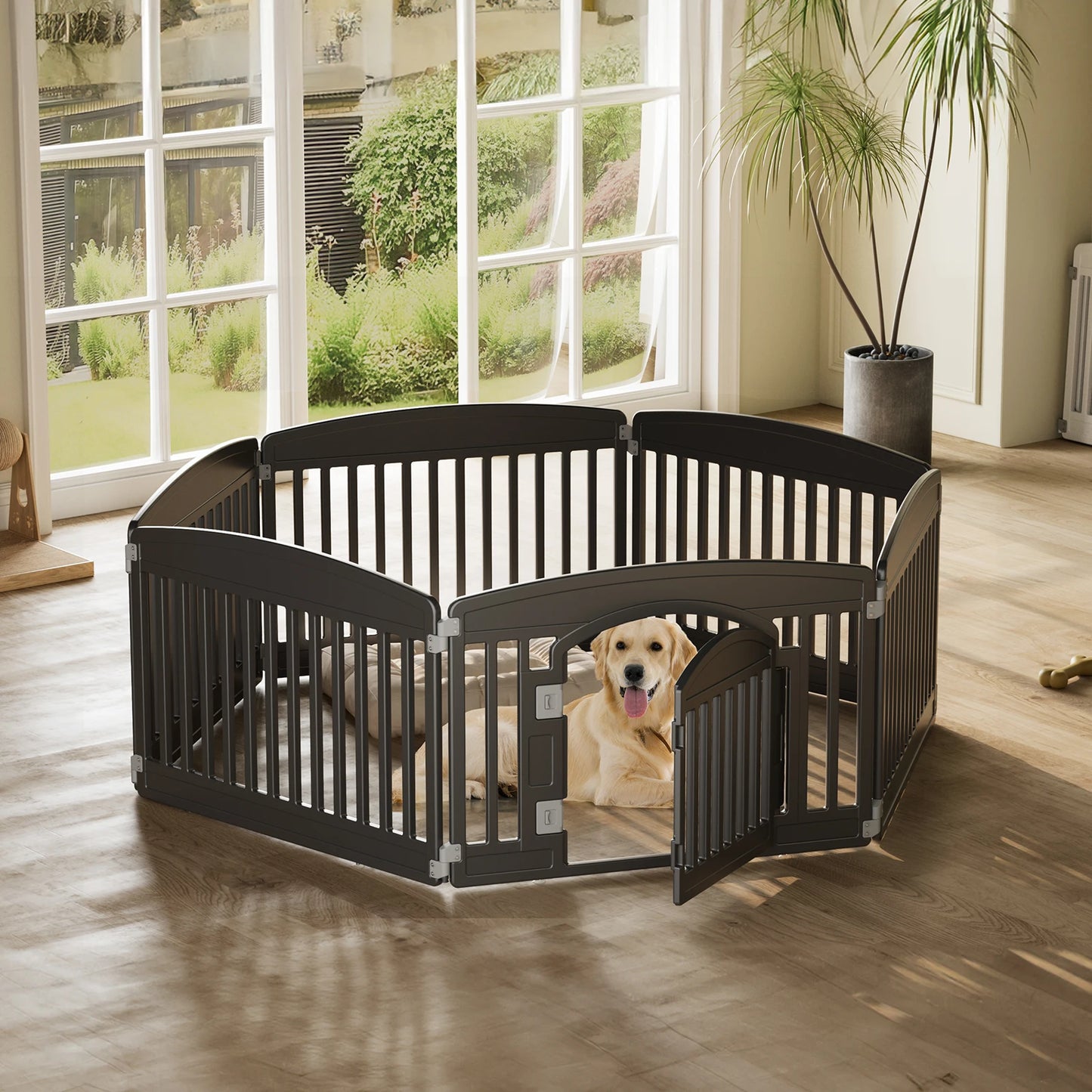 JHK Plastic Dog Playpen Six Panel Indoor Outdoor Portable