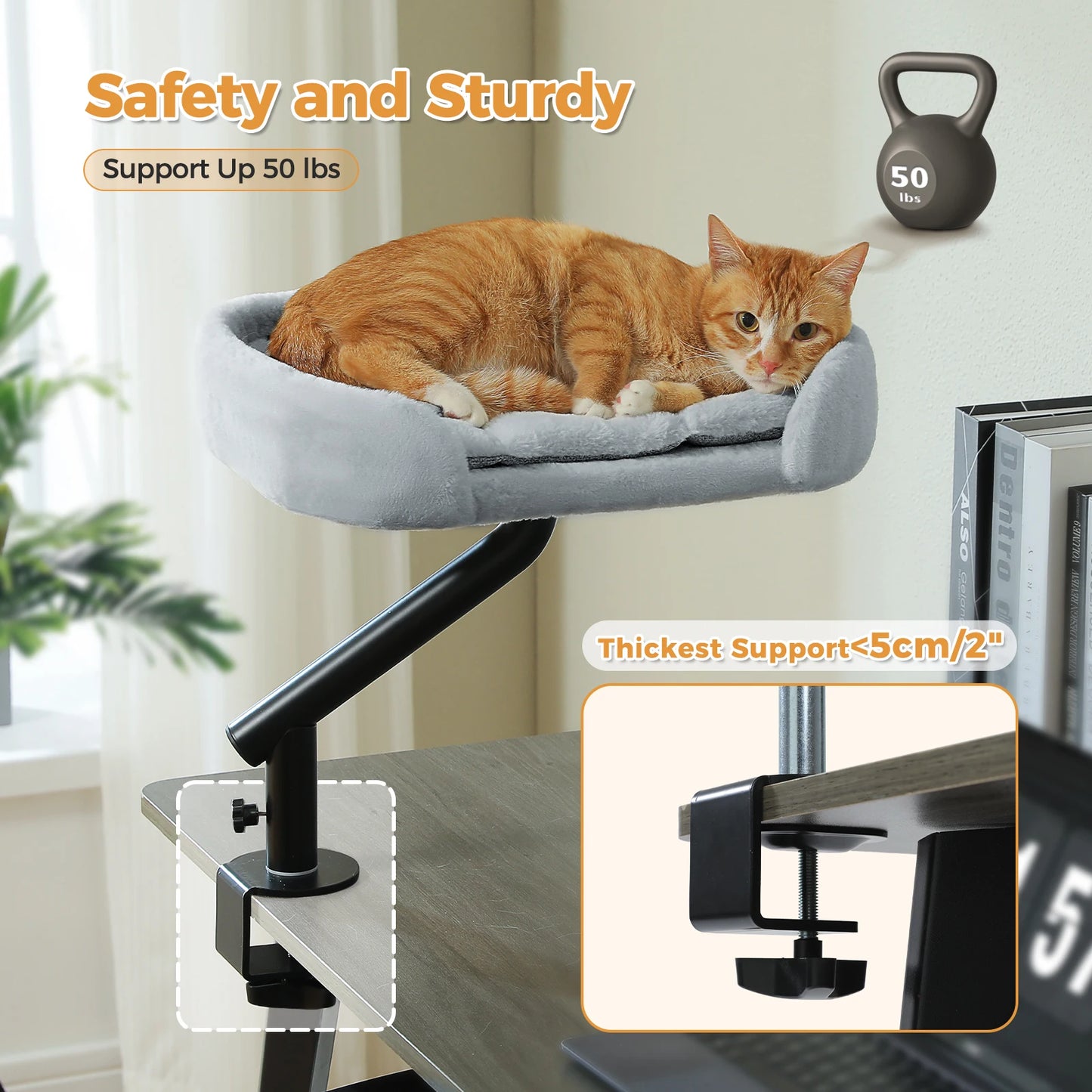 PAWZ Road Cat Desk Bed 360 Rotating Hammock for Desk