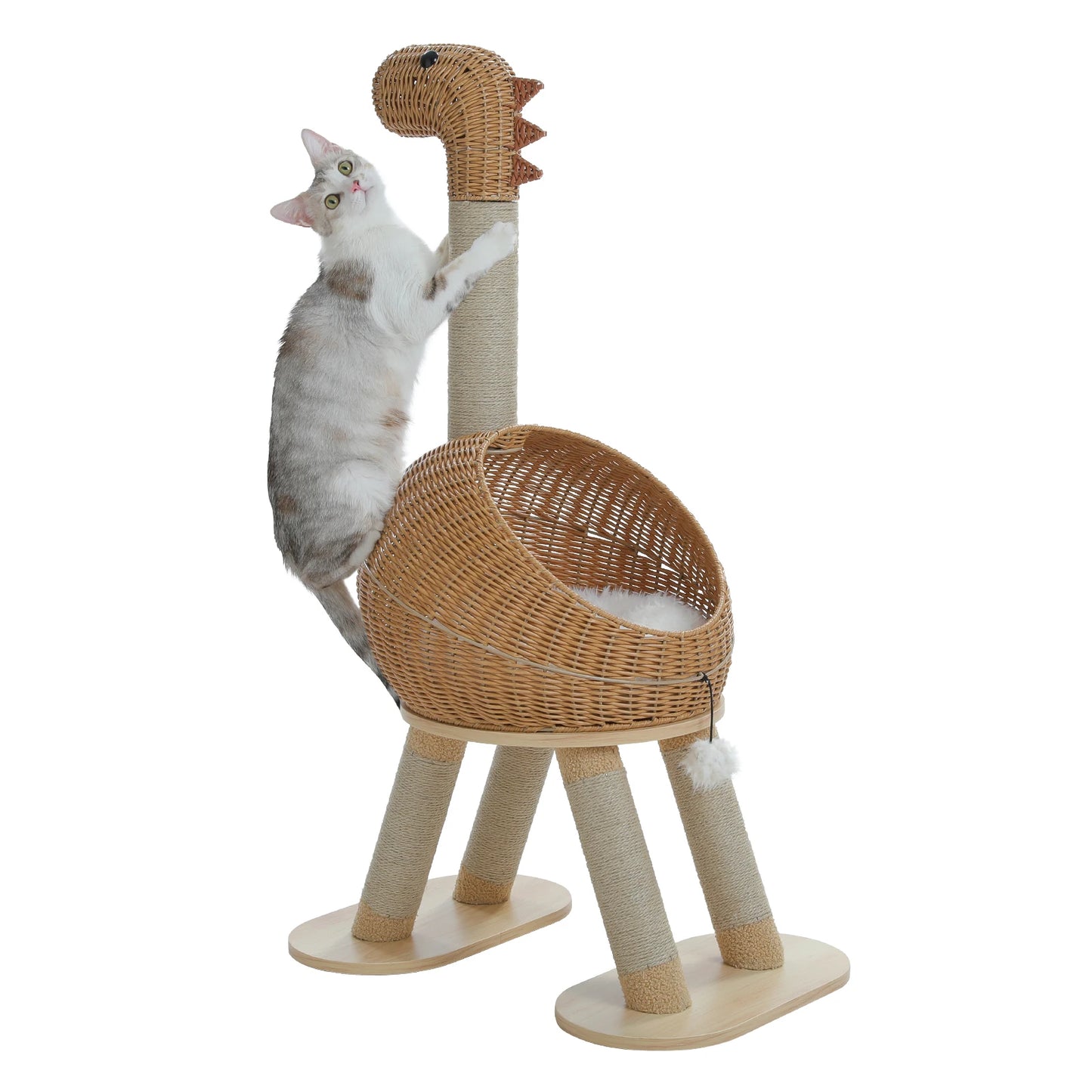 PAWZ Road Dinosaur Cat Tree Tower Indoor Wicker Condo Sisal Scratching Post