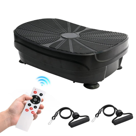 Vibration Plate Exercise Machine Portable Full Body Workout Fitness Platform Weight Loss with Resistance Bands 9 Preset Modes