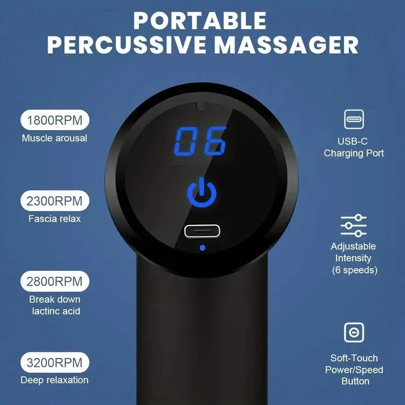 Altruism Fitness Hammer Compact Deep Tissue Massager With Interchangeable Heads