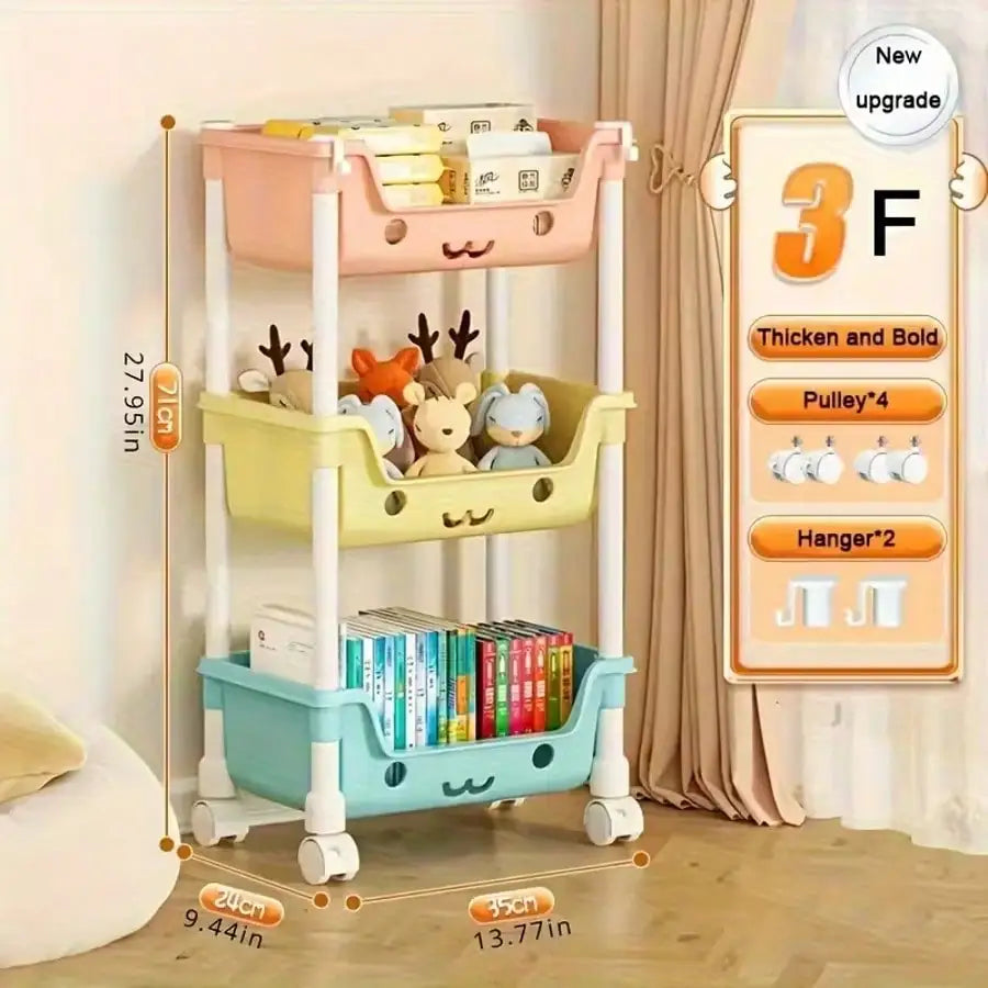 Three To Five Layer Multifunctional Storage Rack On Wheels