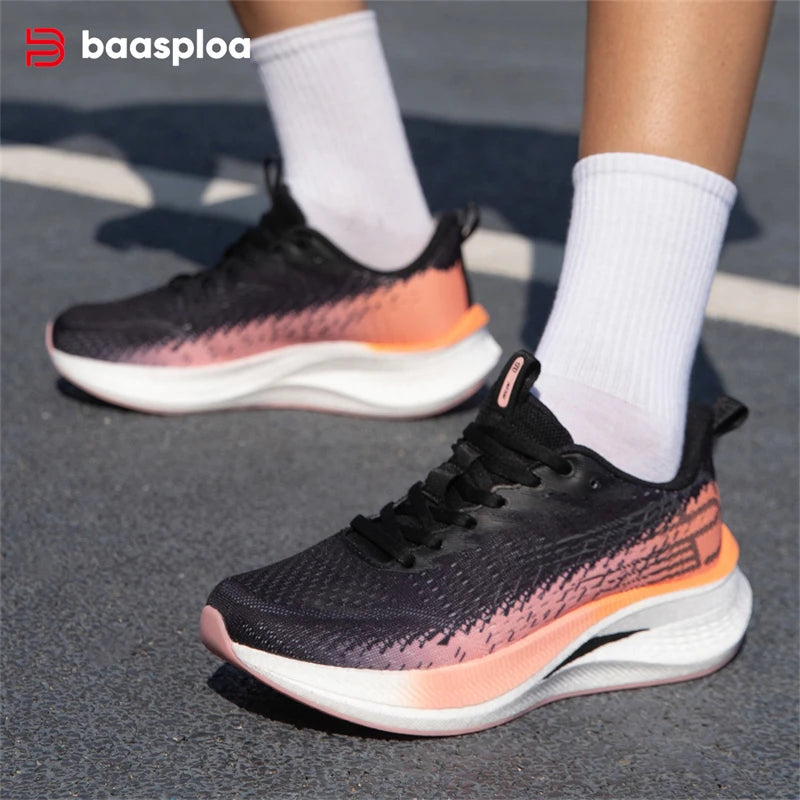 Baasploa Women Running Shoes Carbon Plate Non Slip Breathable Sneakers