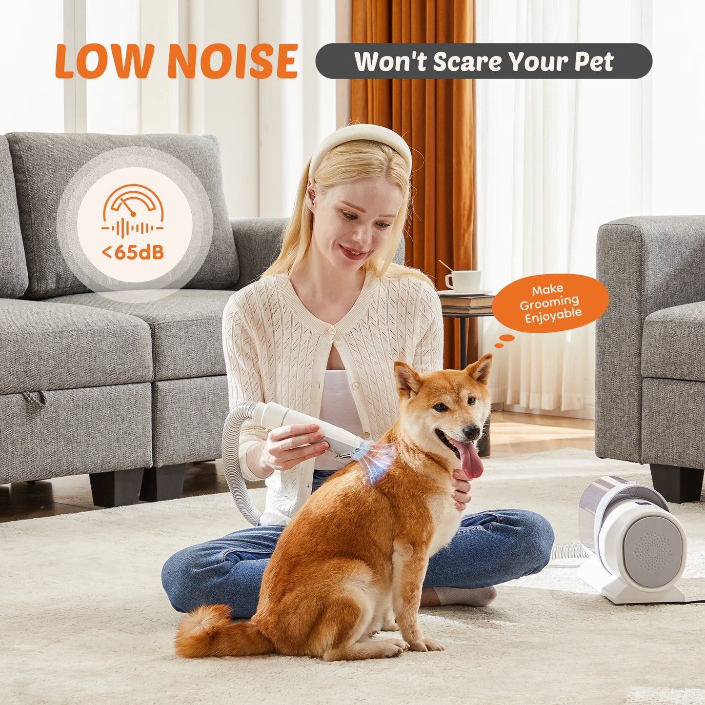 Professional Pet Grooming Vacuum Kit With Cordless Clippers For Cats