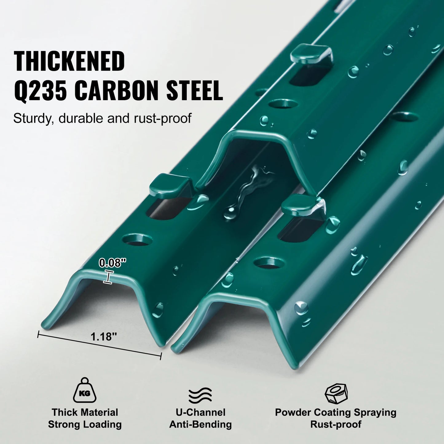 SucceBuy Heavy Duty Fence Post Stakes Carbon Steel For Outdoor Fencing