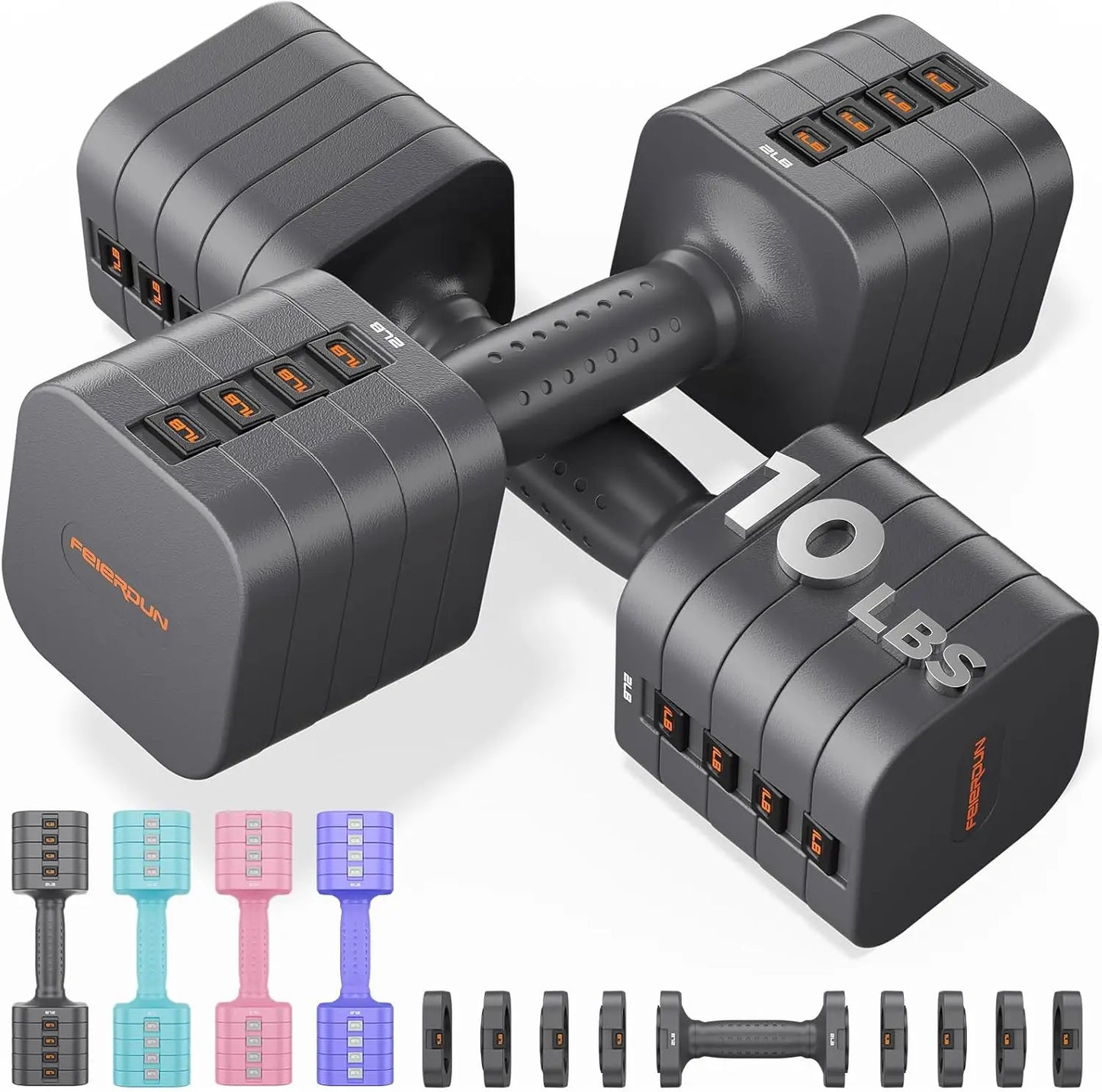 FED Fitness Feierdun 5-In-1 Adjustable Dumbbells Set